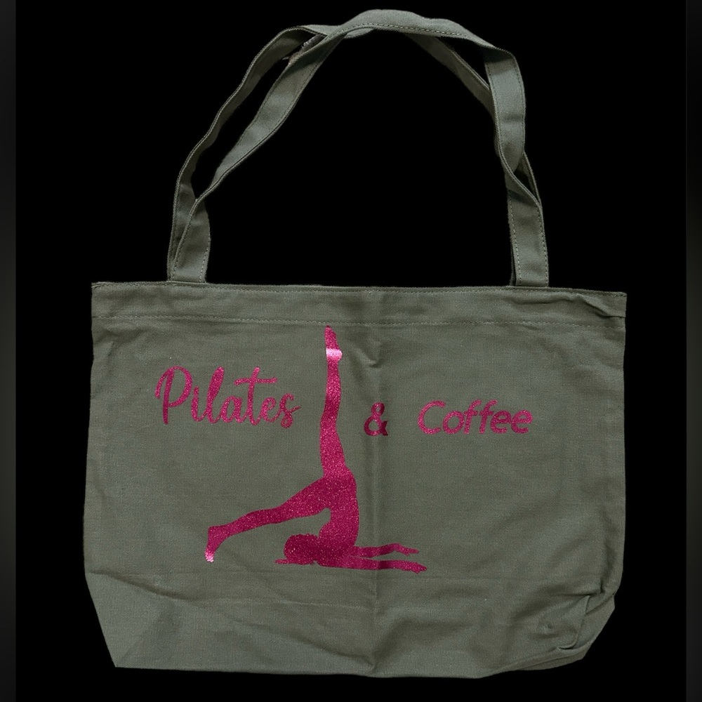 Reusable everyday tote bag love pilates logo
